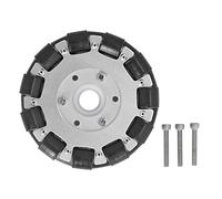 14073 Double Aluminum Omni Wheel 127mm, Omni Directional Wheel Replacement, Heavy Duty Aluminum Alloy Omni Wheel with 22 Rubber Rollers, 30kg Load Capacity for Robots and Automated