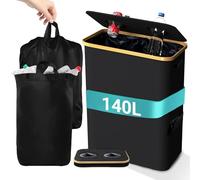 140L Contenedor De Recogida De Botellas De DepóSito, Colector De Botellas Grande Con 2 Bolsas De Transporte Recolector De Botellas Reutilizable Para Botellas VacíAs Adecuado Para Cocina Despensa
