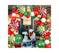 140pcs Christmas Balloon Garland Kit - Red & Green Floral Wreath Set compatible with holiday, New Year, birthday decor