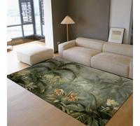 140x200 Alfombra Zona Lavable salón Alfombra Vintage Selva Tropical Dormitorio Gran Antideslizante Interior Alfombras árbol plátano Selva Tropical Suaves Pelo bajo Comedor Oficina vivero