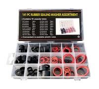 141 Piezas Kit De Juntas Arandela, 18 Diferentes Tamaños Del Grifo Lavadora Surtidos, Juego De Juntas Tóricas De Sello De Agua De Fibra De Goma con Box