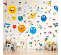 142 PCS Calcomanías de Pared del Espacio Exterior, Stickers de Vinilo Autoadhesivos, Universo, Sistema Solar, Planetas, Astronautas, Decoraciones de Pared Coloridas para Habitaciones Infantiles, Aulas
