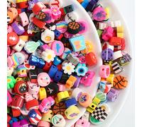 142 piezas de cuentas sueltas de arcilla surtidas , incluyendo flores, mariposas, , alegres y varios estilos para hacer pulseras, collares y manualidades DIY