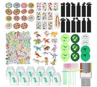 142 piezas de Dino Party Mitgebsel Kindergeburtstag, Dino Geburtstag Deko con 3D Puzzle, Globos, Kordelzug Taschen, Dinos Spielzeug für Kindergeburtstag Gastgeschenke Geburtstagsgeschenke