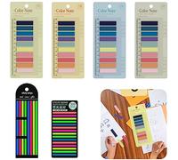 1420 marcadores de página, 3 estilos marcapáginas adhesivos, 4 estilos Sticky Notes con regla, notas adhesivas de colores, marcadores de página plastificados, pestañas para leer/marcar/estudio