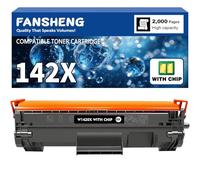142X 1420X 【con Chip】 Cartucho de tóner 142A W1420A Compatible con HP para impresoras LaserJet MFP M140w M110w M139w / MFP M110 M139 M140 2000 páginas 142A 1420A W1420A W142A (1 Negro)