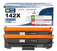 142X W1420X（W1420A 142A） Tóner Cartucho [con Chip] Compatible para HP LaserJet M110 M110w MFP M139 M139w M140 M140w Impresora (2 Negro)