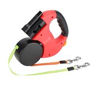 143 Correa Doble Correas retráctiles para Perros Correa para Caminar para Mascotas Correas para Perros Extensibles automáticas Cuerda de tracción Flexible para Perros y Gatos Agarre de Mano(Rojo)