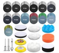 143 piezas de pulido atornillador inalámbrico, discos abrasivos de 75 mm de papel de lija húmedo y seco, juego de pulido de faros, juego de pulido de faros, esponja de pulido para coche, metal, madera