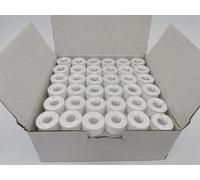 144 bobinas preenrolladas tamaño A para máquinas de coser domésticas / bordadas compatibles con máquinas de bordar Brother, lado de plástico, tamaño A, clase 15, 15J, SA156, color blanco, 100%