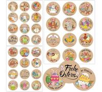 144 pegatinas de conejitos y huevos de Pascua, autoadhesivas, con conejitos de Pascua y huevos de colores (aptas para tarjetas de felicitación/decoraciones de regalos).