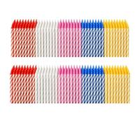 144 velas de cumpleaños a granel, velas de cumpleaños para pastel, velas en espiral de colores mixtos, paquete de fiesta de cera de parafina sin perfume