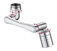 1440° Aireador de Grifo, 2 modos Ajustable Rociador Filtro, Ahorro de Agua Giratorio Grifo de Baño Cocina Grifo Aireador, Adaptador Grifo Cocina, para M20 M22 M24 Poquillas Grifo Cocina - Plata