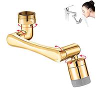 1440° Giratorio Aireador De Grifo Ajustable Aireador, Extensor De Grifo con 2 Funciones Aireador Grifo Cocina, Rociador Filtro Grifo Universal Anti-Salpicadura Extensión, Adaptador Grifo Cocina,Oro