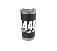 1440 minutos en un día, enfoque de productividad para emprendedores Vaso térmico de acero inoxidable de doble pared