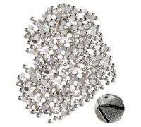 1440 Piezas 3.7-4.0mm Diamantes Set, Plata Diamantes de Imitación, Redondo Cristal, Antiadherente Rhinestones, Plana Strass para Manualidades DIY, Joyería, Arte de Uñas, Decoración de Ropa