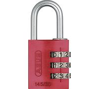 ABUS Candado de combinación 145/30 – Aluminio, código numérico ajustable, nivel de seguridad 3 – Rojo