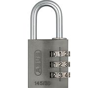 145/30 titanio B/DFNLIESPP | Candado de aluminio ligero para taquillas y maletas, cuerpo resistente a la corrosión y arco con resorte personalizable