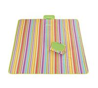 145 x 180cm Estera de Picnic Impermeable Estera de Playa, PLECUPE Familia al aire libre Plegable Manta de Picnic Resistente al Agua Beach Mat para Camping, Viaje, Playa, Jardín, Rayas del arco iris