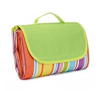145 x 200cm Estera de Picnic Impermeable Estera de Playa, PLECUPE Familia al aire libre Plegable Manta de Picnic Resistente al Agua Beach Mat para Camping, Viaje, Playa, Jardín, Rayas del arco iris