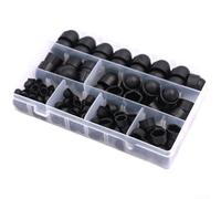 145PCS Bolt Cap Surtido de cubiertas de cúpula de nailon para sujetadores de cabeza hexagonal en automatización industrial y herramientas (negro)