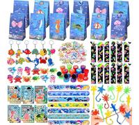 148 Niños Criaturas Acuáticas Artículos de Fiesta Cumpleaños Rascar Marcadores DIY Pegatinas Squeeze Toys Llavero Sellos Bolsas de Regalo Animales de Océano Fiesta Cumpleaños Relleno Piñatas