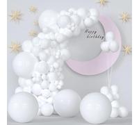 149 globos de aluminio de 5,10,12,18 cm con puntos de pegamento para globos para Acción de Gracias, boda, baby shower, fiesta de cumpleaños (color blanco)