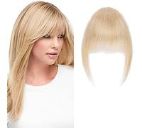 14cm SEGO Flequillo Postizo Ligero Pelo Natural Clip de Estilo Francés [#24 Rubio Natural] Extensiones de Cabello Humano Remy Human Hair Clip in Bangs Fringe (14g)