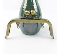14cm Smooth Metal Bag Handle Frame For Women Handbag Kiss Clasp Bracket DIY Hardware Purse Accessories(Brass,14cm-2Pc)