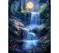 14CT Kit De Punto De Cruz Paisaje De Bosque De Montaña De Cuento De Hadas De Fantasía Kits De Punto De Cruz Preimpresos Para Adultos Principiantes,Conjunto De Bordado Arte De Pared Decora 60x80cm