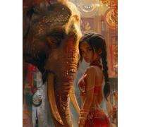 14CT Kit Petit Point Elfos Y Elefantes Juego De Punto De Cruz Animales De Cuento De Hadas Kits De Punto De Cruz Preimpresos Para Adultos Principiantes, Kit De Bordado Arte De Pared Decorac 30x40cm