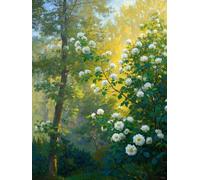 14CT Kit Petit Point Pintura Al Óleo De Árboles En Flor Bajo La Luz Del Sol. Kits De Punto De Cruz Preimpresos Para Adultos Principiantes,Conjunto De Bordado Arte De Pared Decoración Del 80x100cm