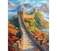 14CT Kit Punto De Cruz Estampado Paisaje De La Gran Muralla Oriental Kits De Punto De Cruz Preimpresos Para Adultos Principiantes,Conjunto De Bordado Arte De Pared Decoración Del Hogar 60x80cm