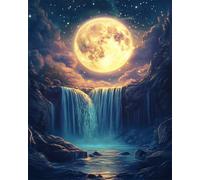 14CT Kit Punto De Cruz Estampado Paisaje De Montaña，Bosque Y Río De Anime Kits De Punto De Cruz Preimpresos Para Adultos Principiantes,Conjunto De Bordado Arte De Pared Decoración Del Ho 80x100cm