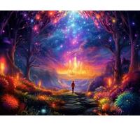 14CT Kit Punto De Cruz Preimpreso Paisaje De Castillo Y Bosque De Cuento De Hadas Punto De Cruz De Tela Preimpresa Diy Arte Manualidades Con Agujas Kits De Bordado Para Adultos Principian 50x70cm