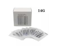 (14G) 100PCS Piercing Needles Pins Lot Surgical Steel Disposable Body Piercing Needles Sterilized Permanent Makeup Tattoo Needles Tool
