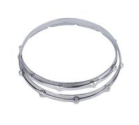 14in 10 Hole Alloy Drum Hoop Set for Performance and Travel, 2 Pcs | Alloy 10 Hole Hoop, Shiny Surface Decoration, Fits Most Drum Skins