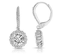 14k Full of Zirconium Earrings Round Peridot Gemstone Topaz Garnet Jewelry For Women Drop Earring