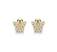 14K Gold Plated Butterfly Stud Earrings for Women Small Hypoallergenic Cubic Zirconia Earrings Trendy Dainty Cute Screw Back Ear Studs Minimalist Everyday Wear