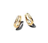 14k Gold-Plated Hoop Earrings with Clear Cubic Zirconia