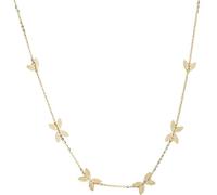 14K Necklace Dainty for Women Leaf Pendant Necklaces 38CM, Yellow Gold, No Gemstone