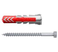 fischer DUOPOWER 14 x 70 S, tacos y tornillos para pared universales de seguridad, de 2 componentes de plástico para fijación en hormigón, ladrillo, piedra, cartón yeso, (8 tacos + 8 tornillos)