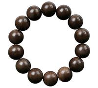 14mm16beads,Lllunimon Pulsera de cuentas de Buda de madera de agar natural Indonesia Materiales antiguos Pulseras de madera para la oración Meditación Yoga Brazalete de pareja