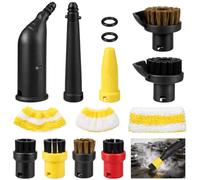 14pcs Accesorios para Limpiador a Vapor Kärcher SC1 SC2 SC3 SC4 SC5 Piezas De Repuesto para Boquilla de Mano Incluye Boquilla Extendida Boquilla Curvada Cepillo Redondo Boquilla Paño de Microfibra
