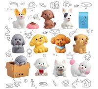 14Piezas Cake Topper Perro Minifiguras Juguete de Perro en Miniatura Topper de Tarta Decoración para Niños Lindo Decoración de Dog Fiestas,Baby Shower,Decoración de Mesa,Perro Figuras Coleccionables