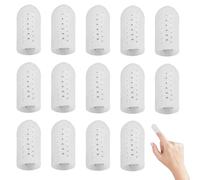 14Piezas Protector de Dedos de Gel Transpirable,Dedales de Silicona,Manga de Dedo,Protección para Dedos Después Lesiones,Funda Dedos Manos para No Morderse las Uñas,Ampollas,Grietas,Agrietados(Blanco)
