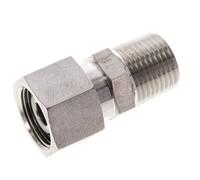 14S y 1/2'' NPT Rótula recta de acero inoxidable con rosca macho 630 bar Junta tórica de FKM Cono de sellado ajustable ISO 8434-1