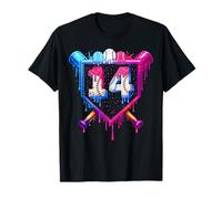 14th Birthday Boys Baseball Ice Cream Drip 14 Boys Baseball Camiseta