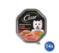 14X Paquete Cesar Comida Húmeda Para Perros Carne, Vegetal Adulto 150 G