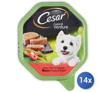 14X Paquete Cesar Comida Húmeda Para Perros Carne, Vegetal Adulto 150 G